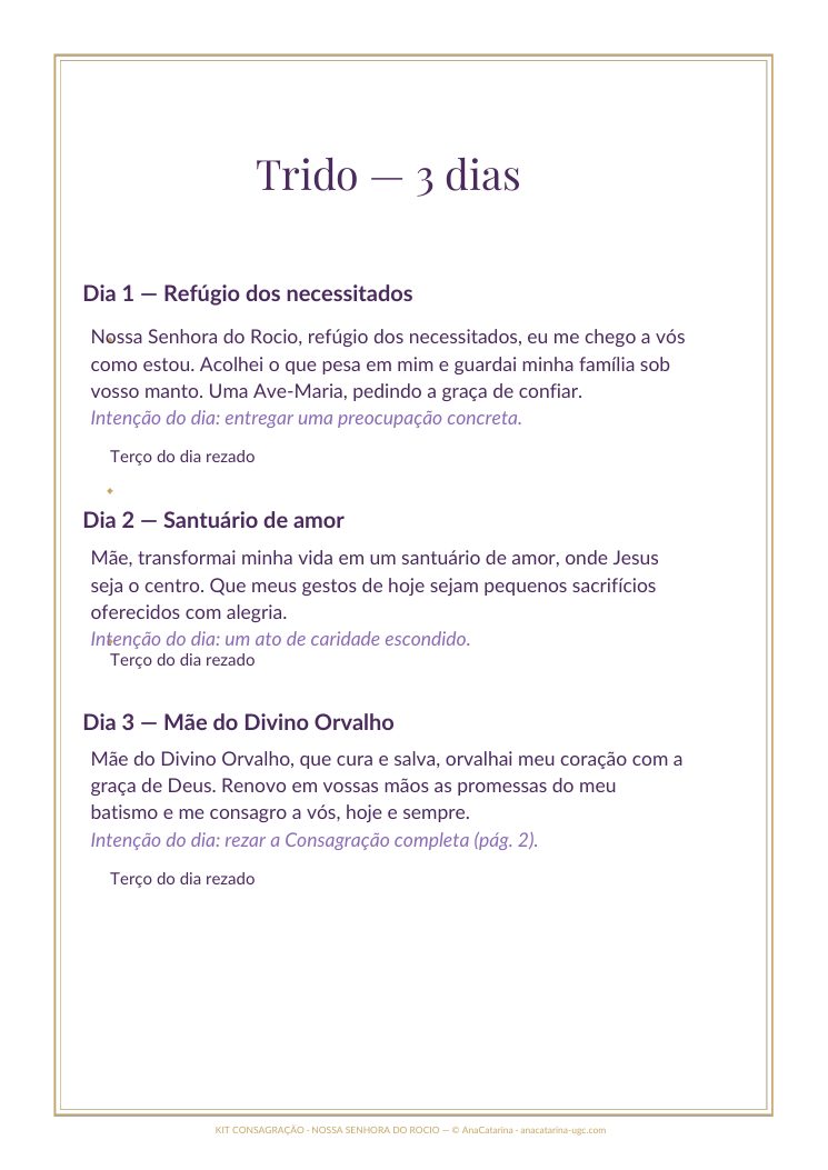 Tríduo de 3 dias