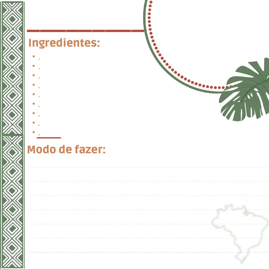 Página em branco para registrar receita